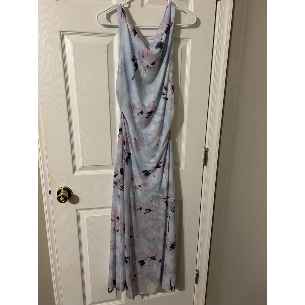 Altar'd State Pastel Blue One-Shoulder Floral Maxi Dress - Picture 3 of 4